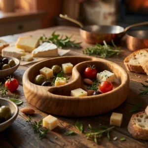 Ručne robená tapas miska z dreva