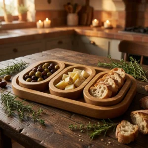 Ručne robená tapas miska z dreva